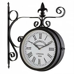 Blumfeldt Paddington, nástenné hodiny, staničné hodiny, záhradné hodiny, 41 x 45 x 11 cm, vintage