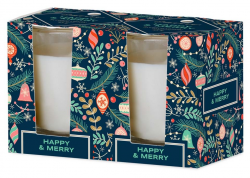 Emocio Sklo 52x65 mm 2ks v krabičce Happy & Merry - Forest Breeze, vonná svíčka