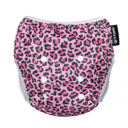 T-TOMI Plienkové plavky s volánikom pink gepard